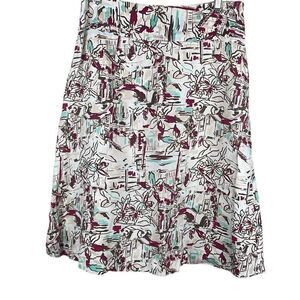 100% LINEN Printed Midi Skirt 4